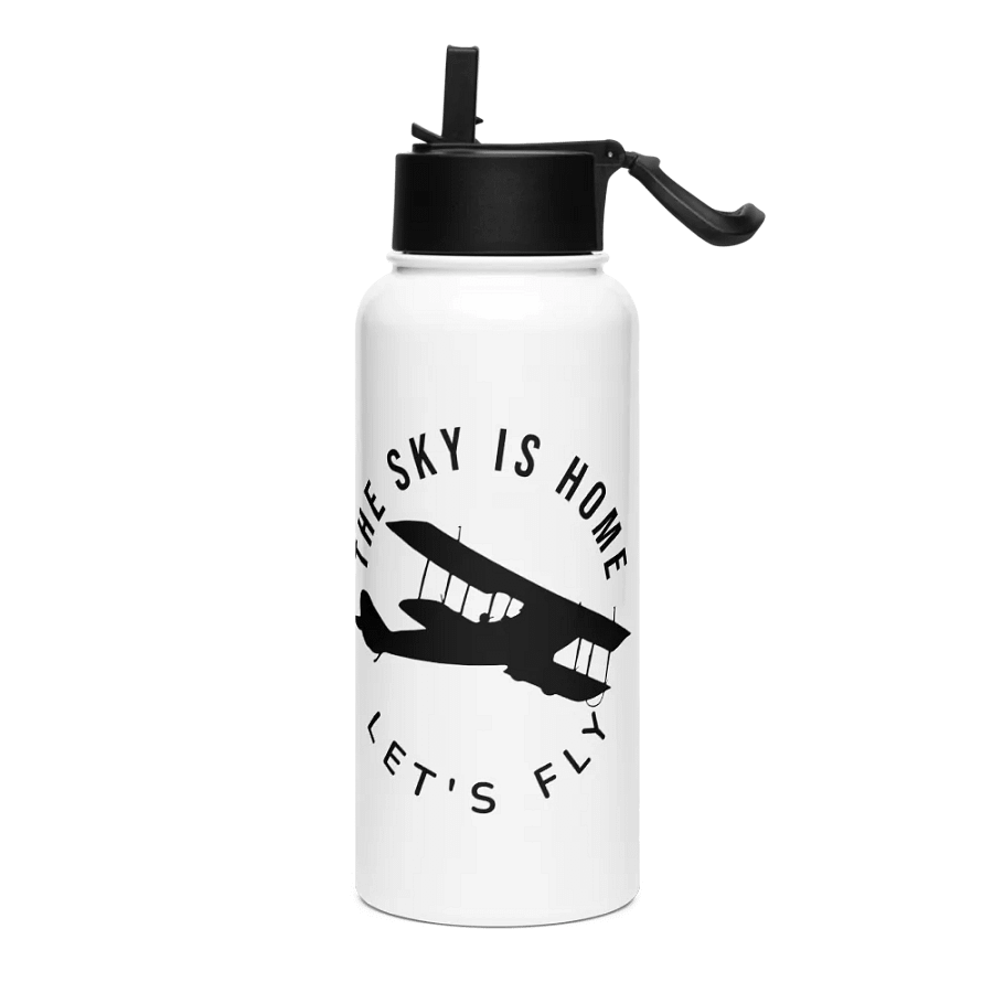 The Sky is Home - Let's Fly - Stainless Steel Water Bottle With Straw Lid product image (1)