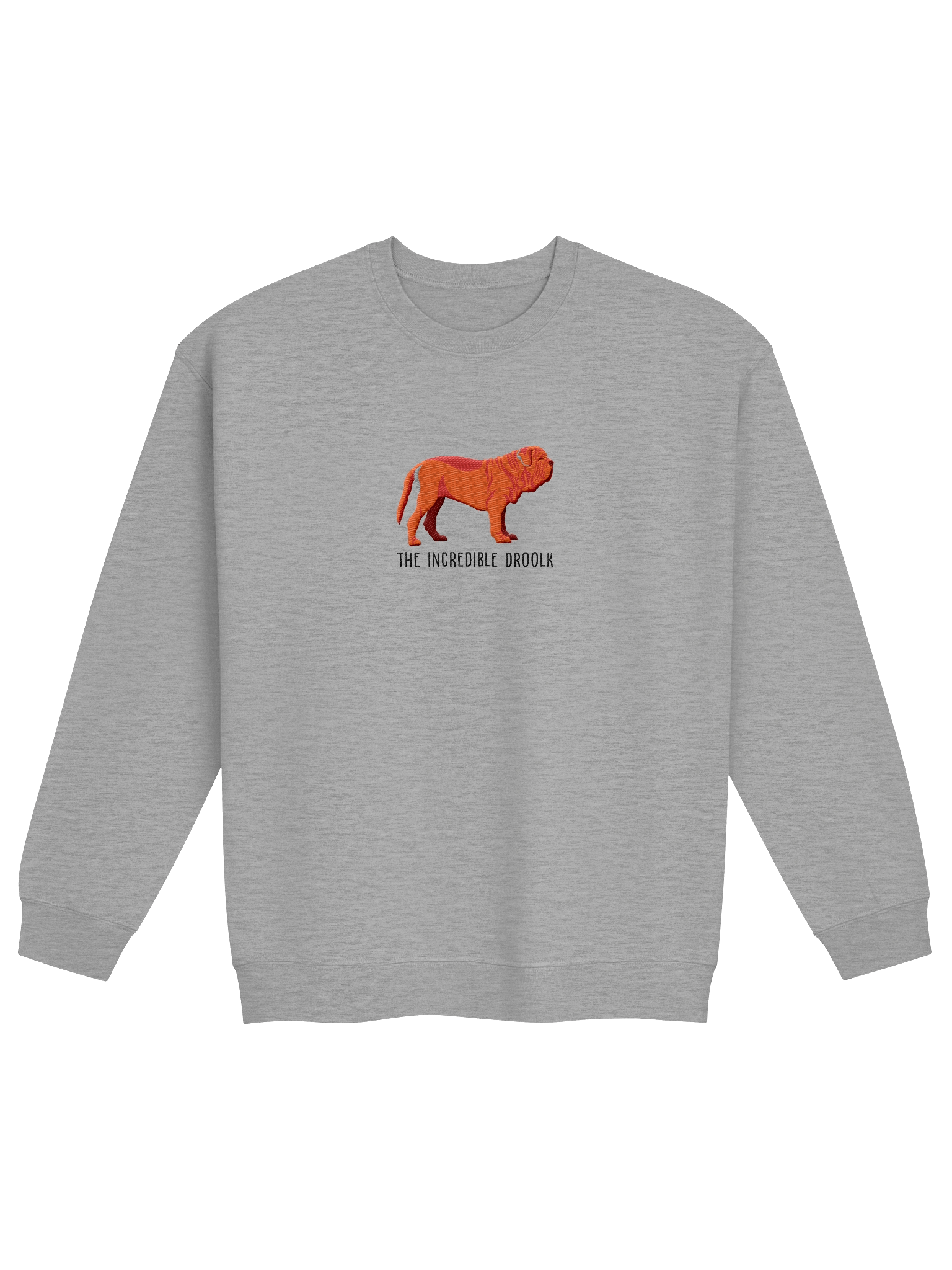 The Incredible Droolk Sweatshirt (Embroidered) of a Neapolitan Mastiff(Red) product image (17)