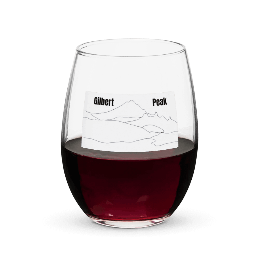 Gilbert Peak wine glass (plain sketch with lettering) product image (5)