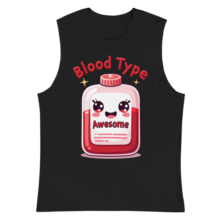 Awesome Blood Type Smiling Cartoon Blood Bag Muscle Tank product image (3)