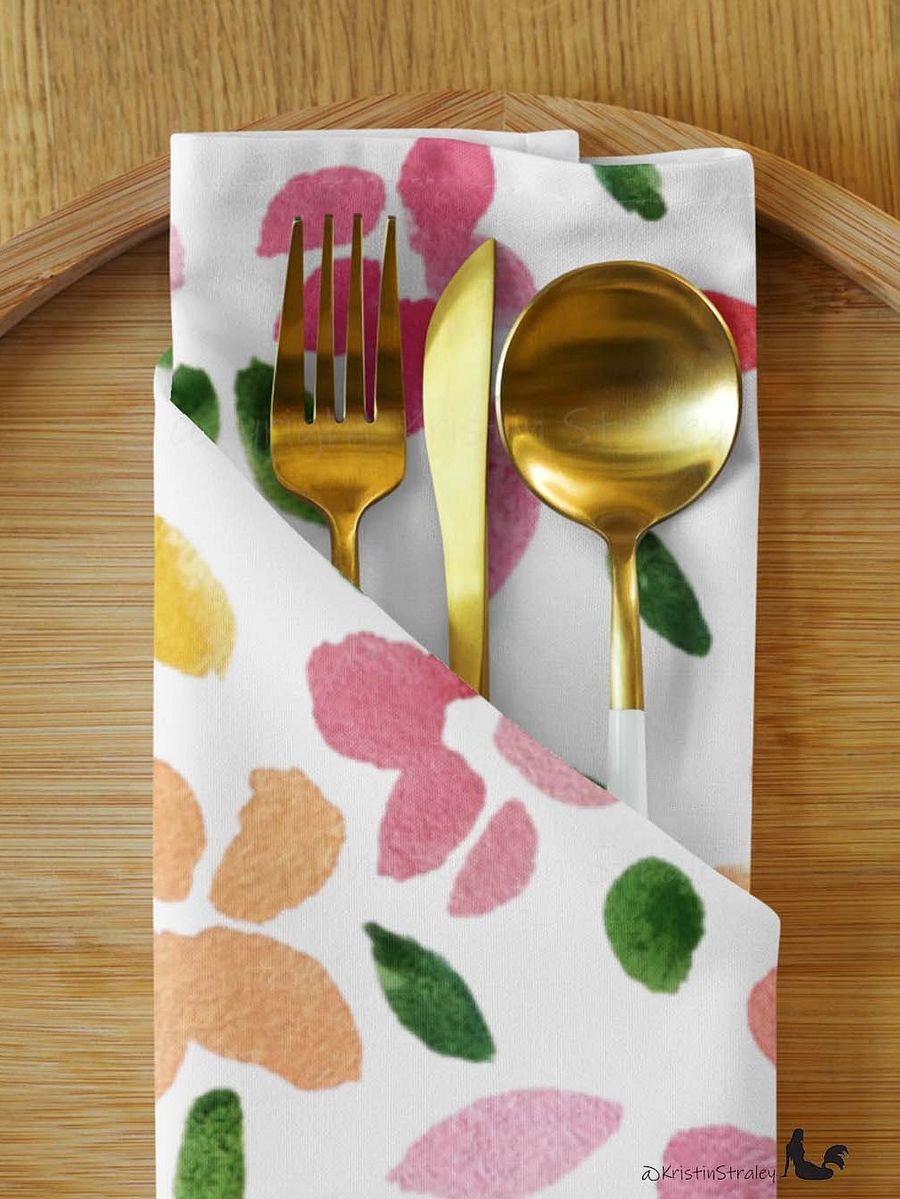 Spring Flowers on White Placemat Set of 4 product image (8)