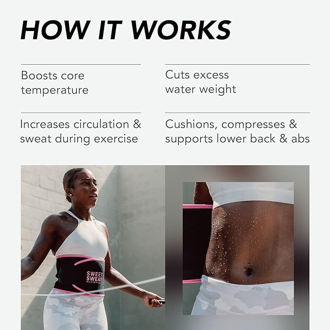 Sweet Sweat Waist Trimmer for Women and Men - Sweat Band Waist Trainer for High-Intensity Training & Workouts, 5 Sizes product image (5)