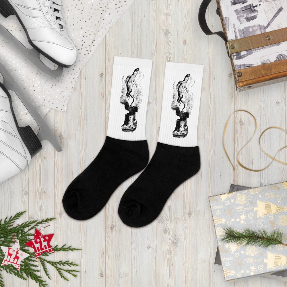 Chimney Lizard Black Foot Socks - Alice Collection product image (8)