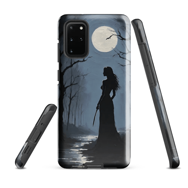 Tough Phone Case for Samsung® - Palette Knife Oil Painting of a Witch Under a Full Moon product image (2)
