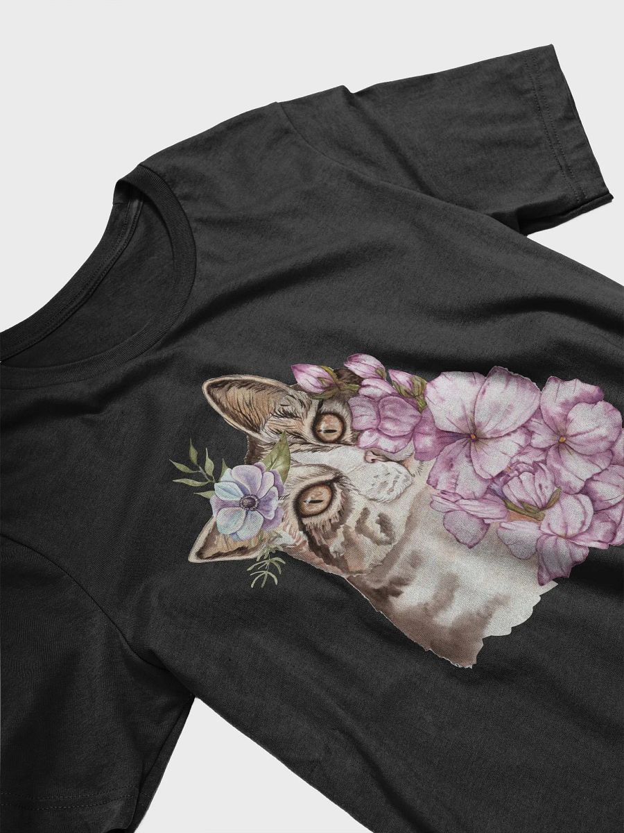 Cat and Flower Watercolor Art T-Shirt product image (11)