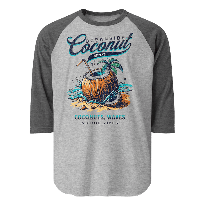Tropical Coconut Beach Raglan Long Sleeve T-Shirt product image (1)
