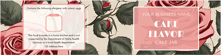 Classic Rose Cake Jar Label Templates product image (1)