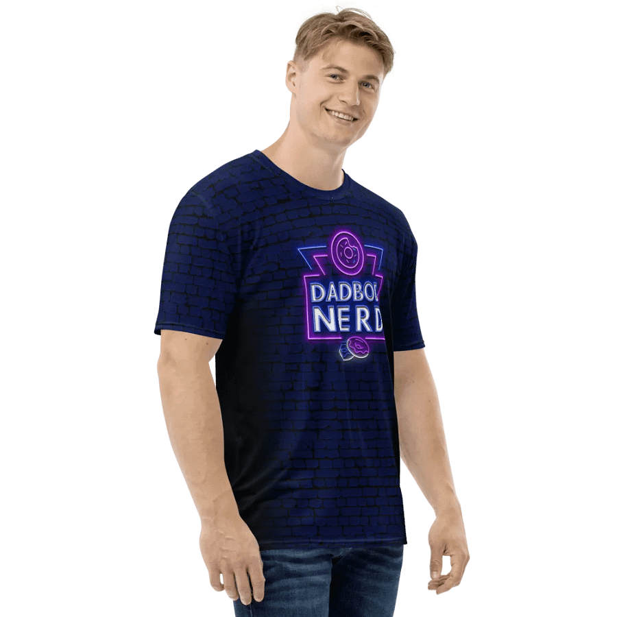 DBN Neon Sign on Blue Bricks - All-Over T-Shirt | #MadeByMELO product image (4)