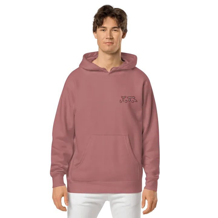 *not* mentally linear (L.C. maroon bubble design 2) embroidered pigment hoodie product image (2)