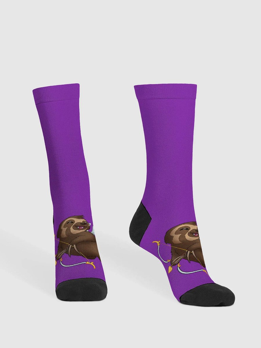 Purple Cupid Sloth Crew Socks product image (2)