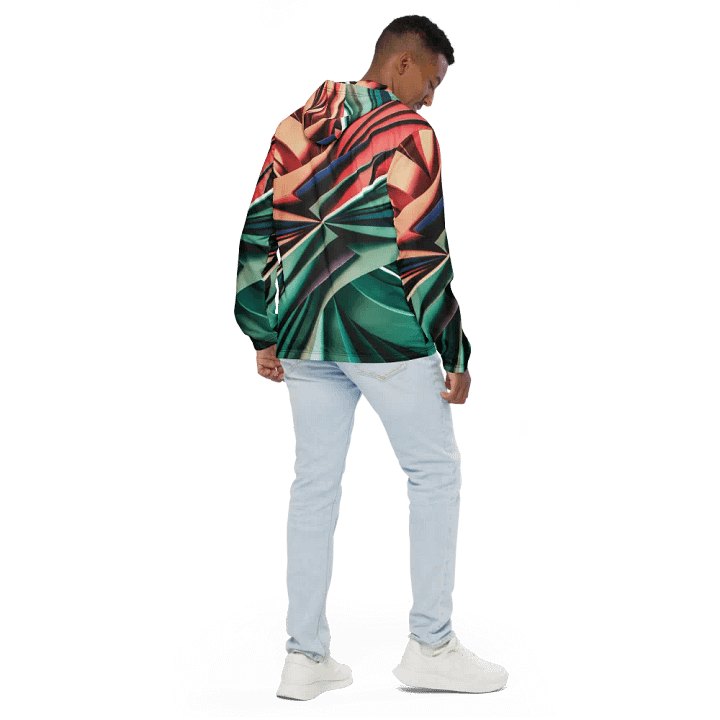 Abstract Geometric Unisex Windbreaker in Vibrant Colors (XS-3XL) product image (2)