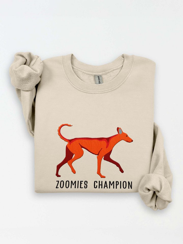 Zoomies Champion Sweatshirt (Embroidered) of an Ibizan Hound(Red) product image (1)