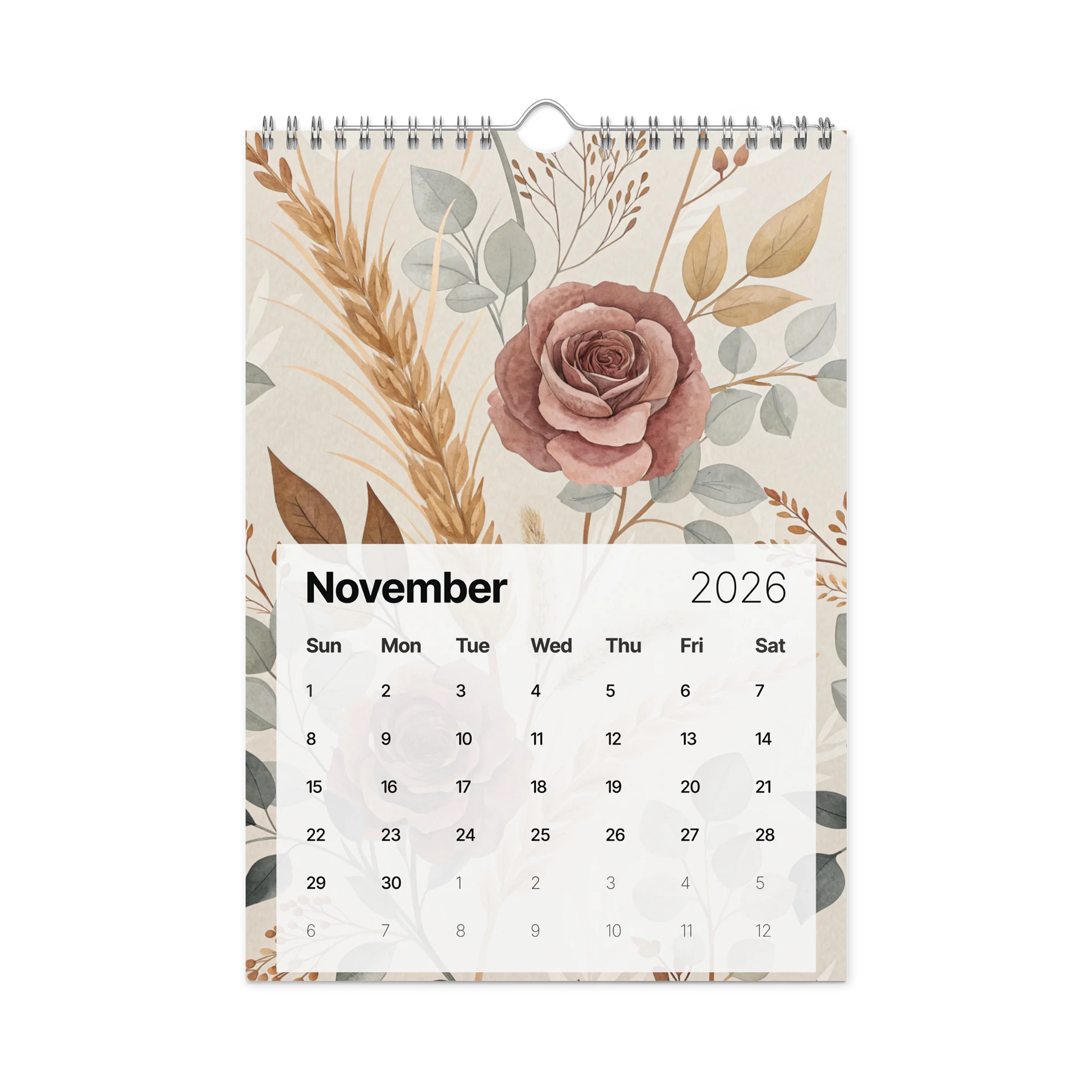 Floral Dreams – Elegant Gouache Pattern Wall Calendar 2026 product image (11)