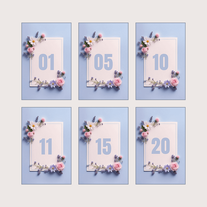 Floral Table Number Card - Dizynai (DTN-10) product image (2)