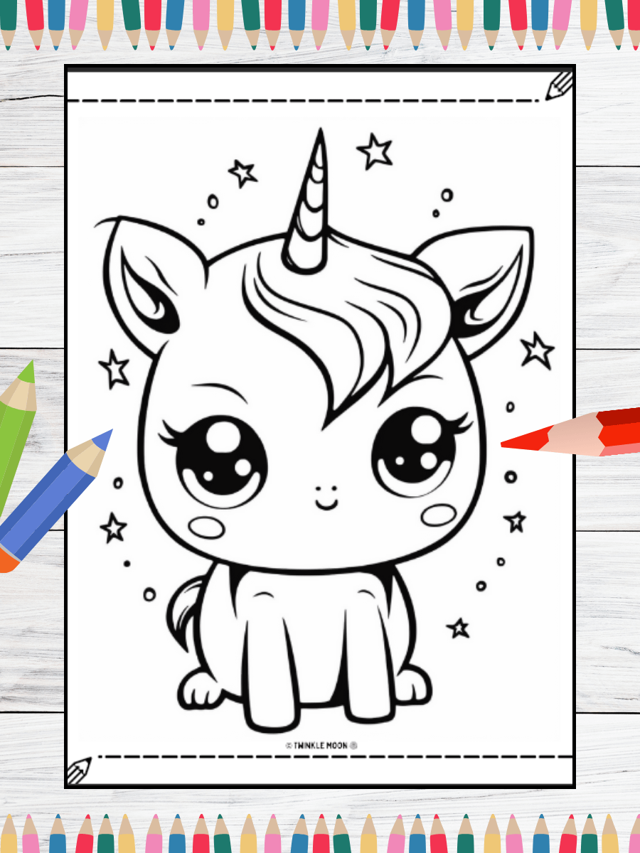 20 Cute Kawaii Coloring Pages#6 (PDF Coloring Pages) product image (4)
