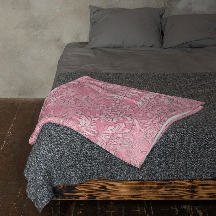 Pink Damask Blanket product image (11)