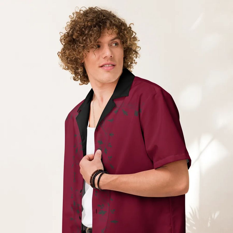Hawaiian Shirt v1 - Burgundy product image (8)