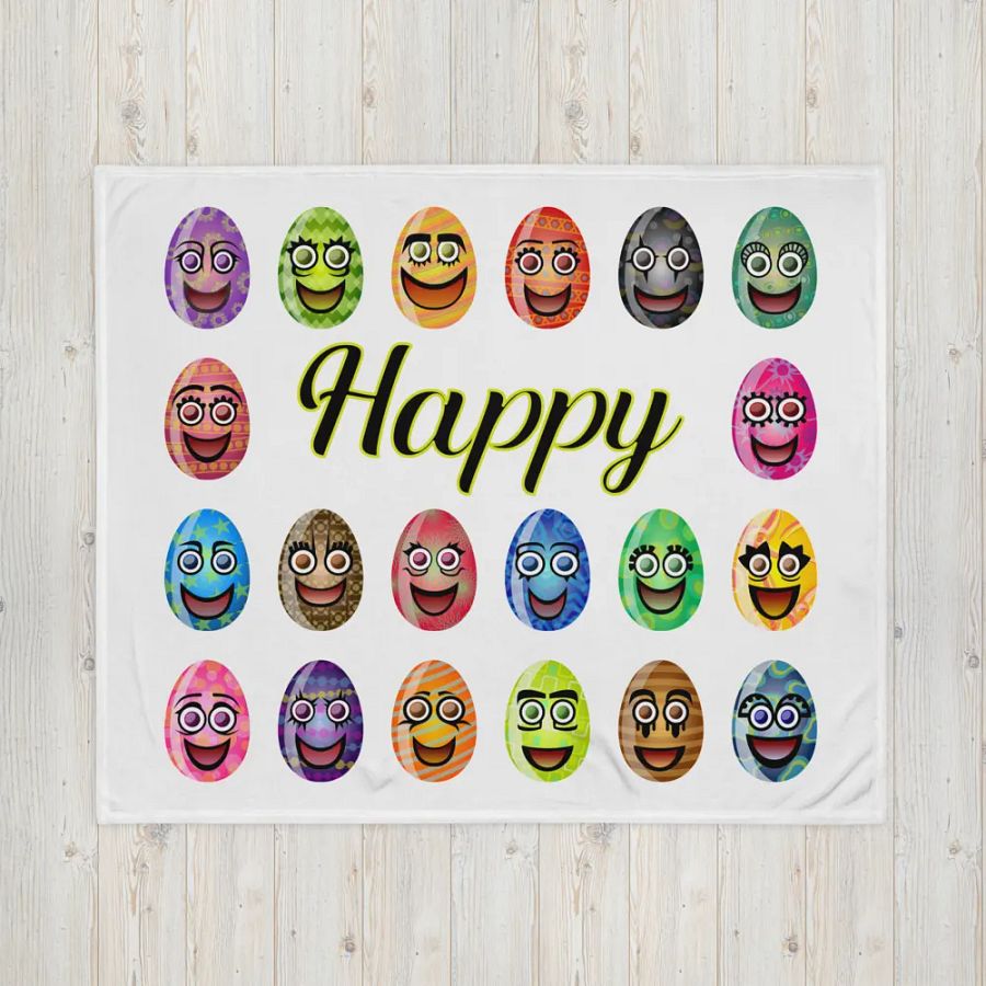 Happy Easter Egg Throw Blanket product image (16)