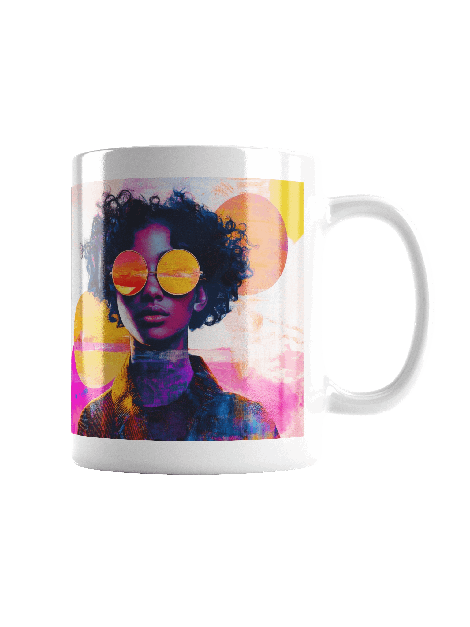 Sunset Sunglasses Coffee Mug Neon Pop Art Portrait product image (2)