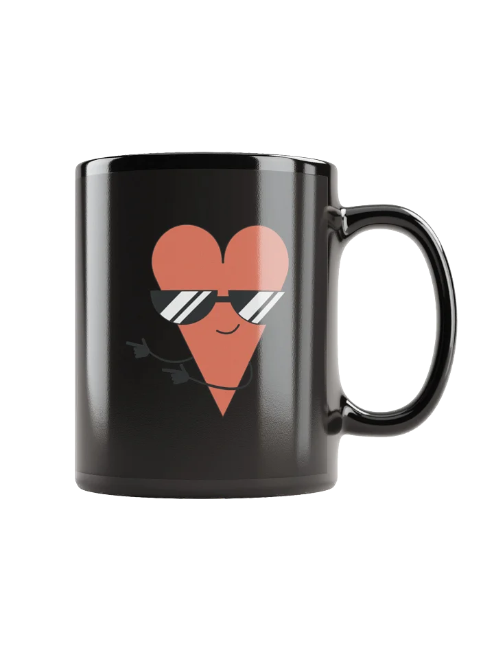 Cool Heart with Sunglasses Black Coffee Mug product image (1)