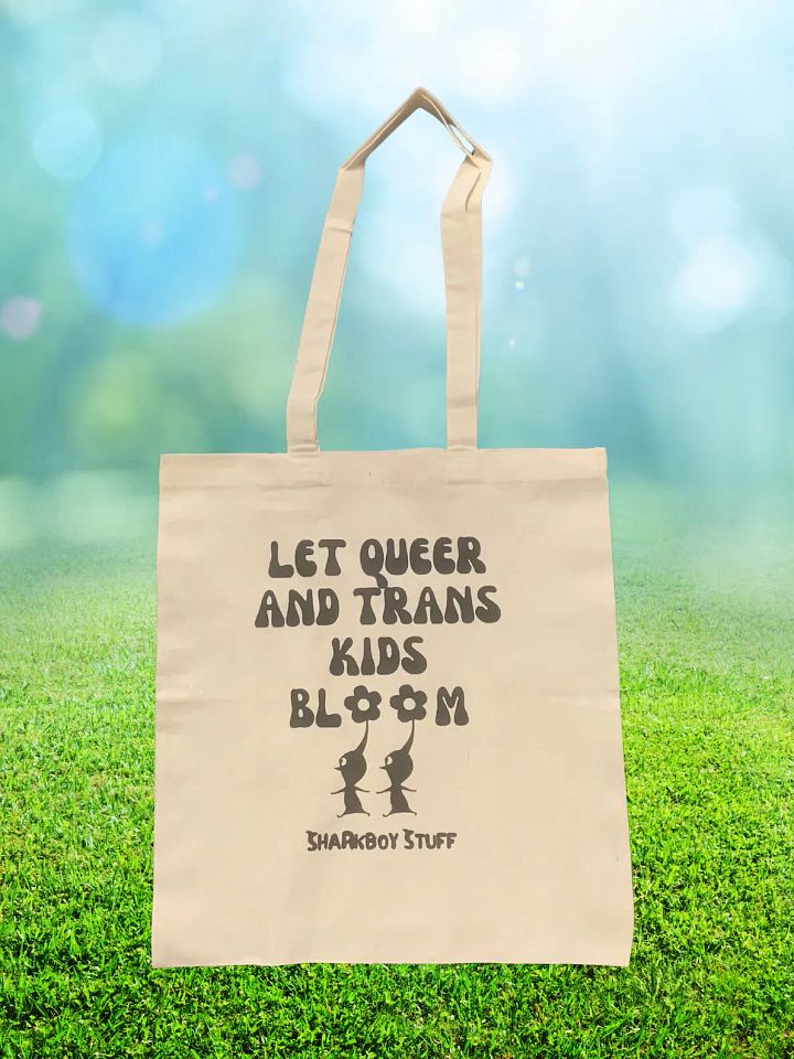 Pikmin Inspired Let Queer and Trans Kids Bloom Canvas Tote product image (1)