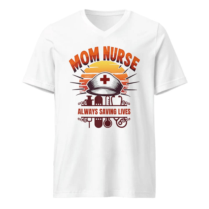 Heroic Mom Nurse Sunset V-Neck T-Shirt product image (1)