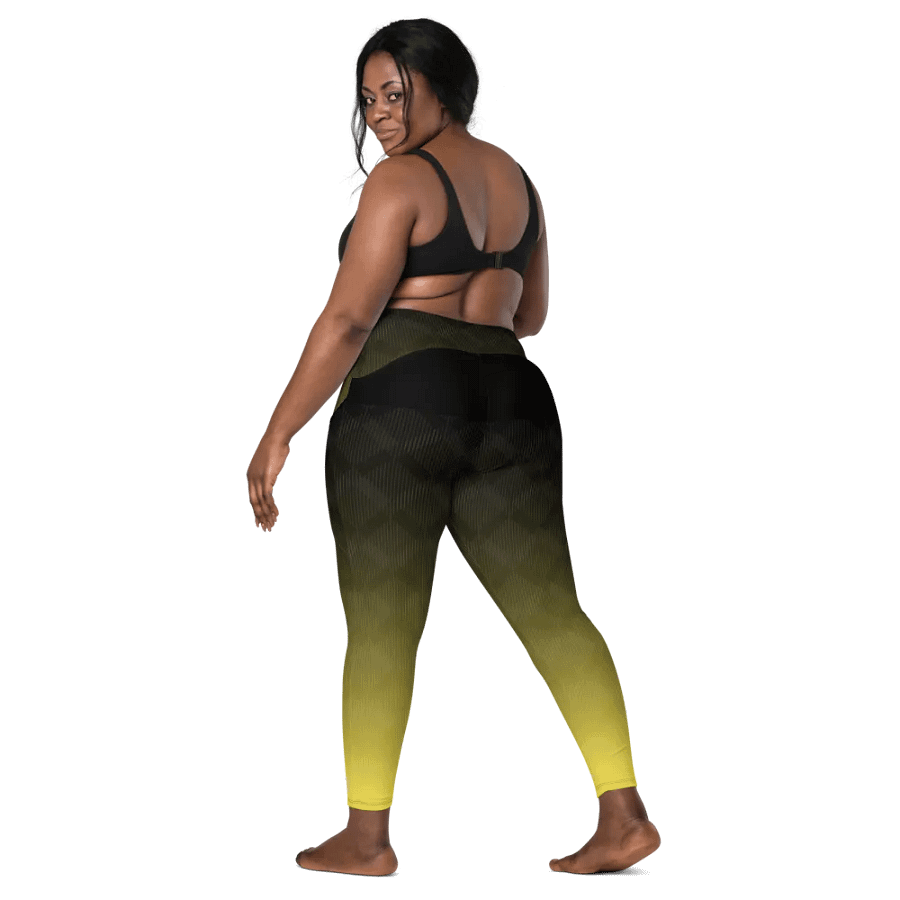 legging with pockets yellow wave product image (8)