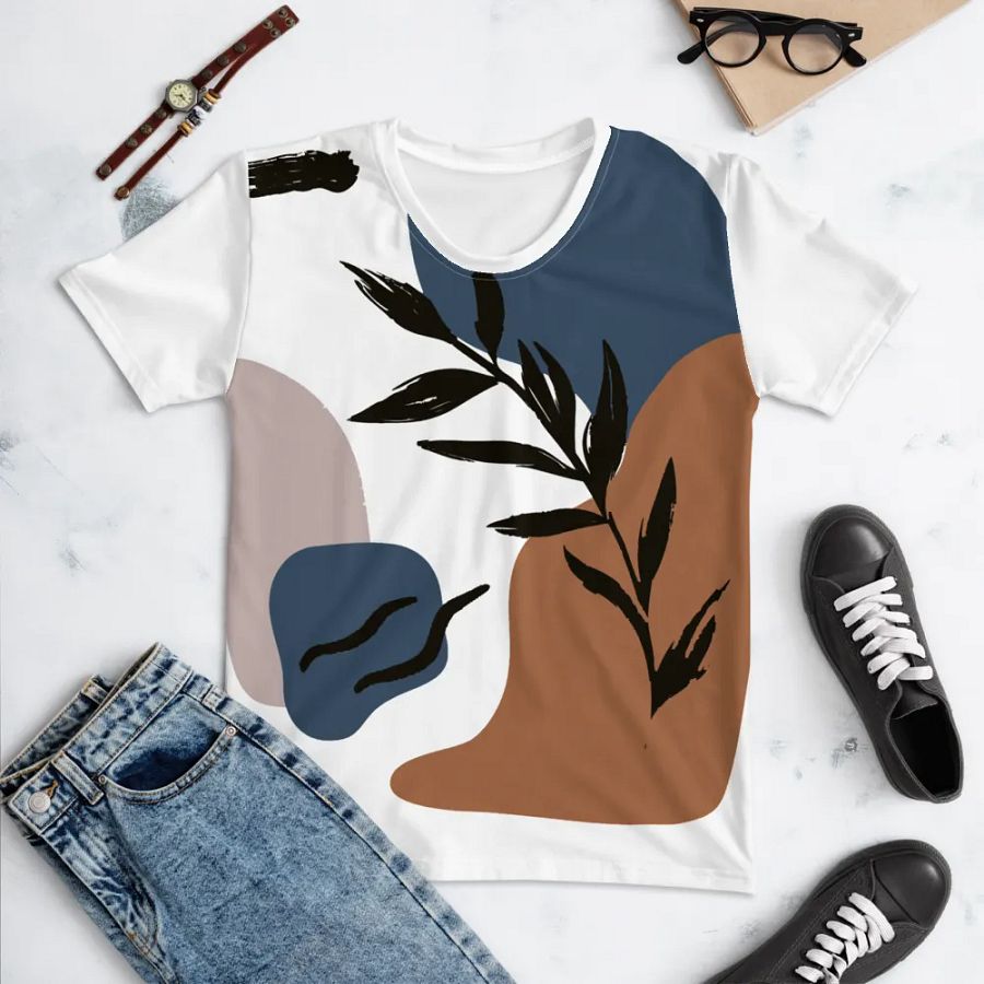 Hand-Drawn Flat Design Flower Outline Unisex T-Shirt DT004 product image (4)