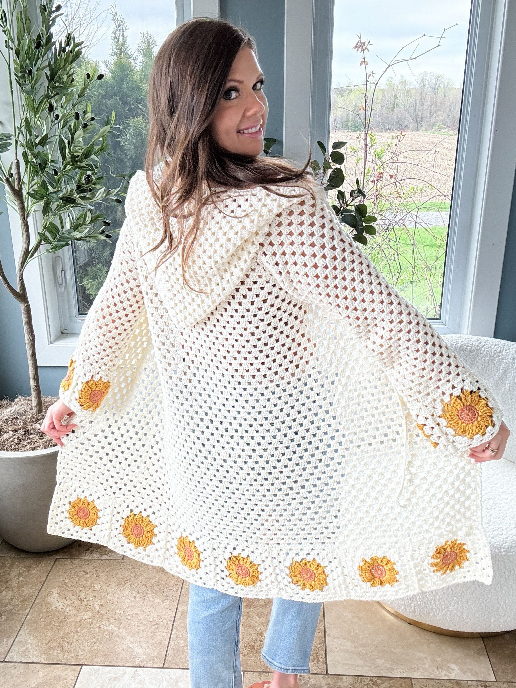 Sunny Sunflower Cardigan Crochet Patten product image (9)