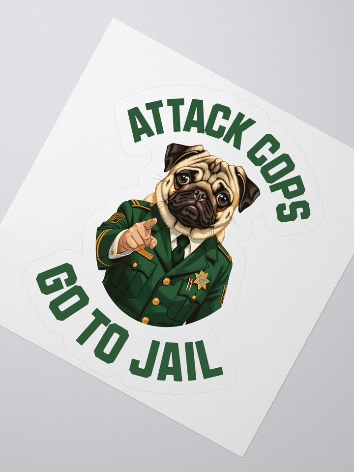 "Attack Cops Go to Jail" stickers - green ink product image (2)