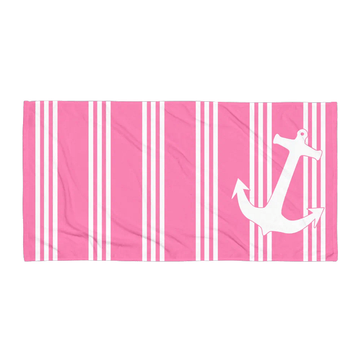 PINK STRIPED ANCHOR TOWEL - STRANDTUCH MIT ANKER product image (1)