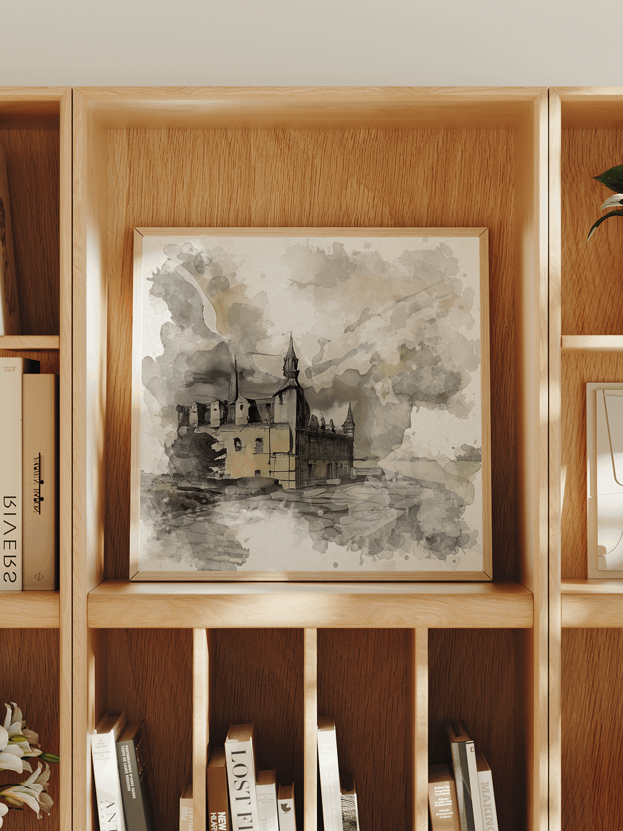 Kronborg castle - Watercolor painting - Square product image (1)