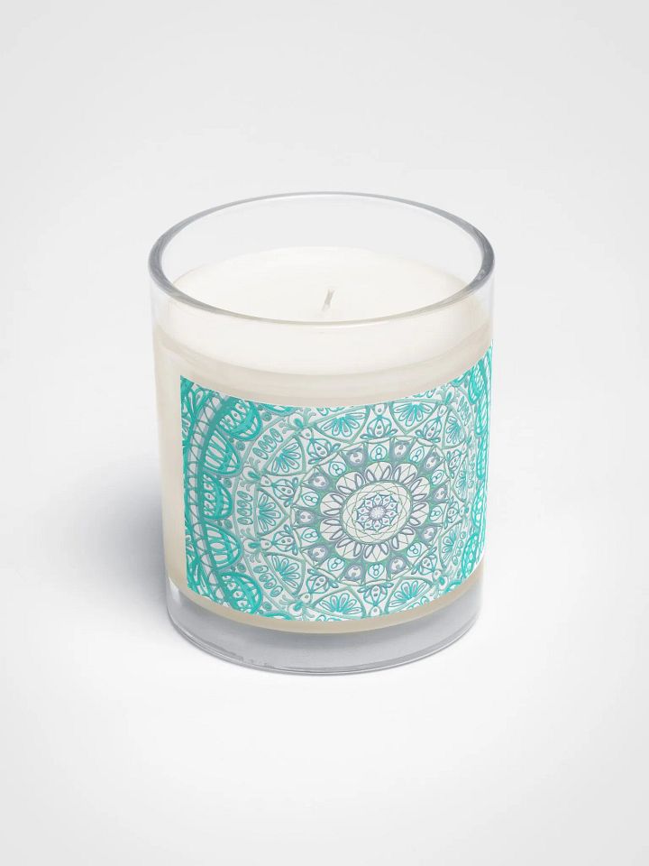 Turquoise Mandala Soy Wax Candle product image (2)