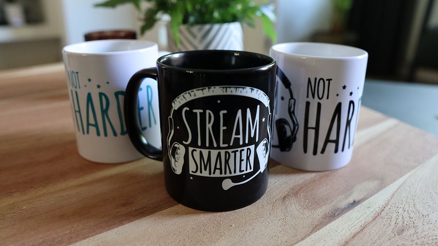 Stream Smarter Not Harder Mug Black Text product image (4)