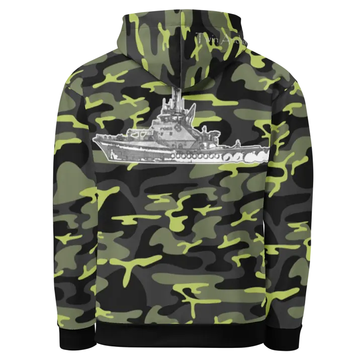 Green Camouflage Foss tug Sketch Hoodie product image (1)