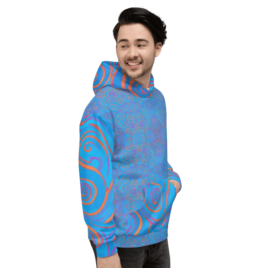 Funky Blue Dreams Liquid Tie-Dye Hoodie product image (3)