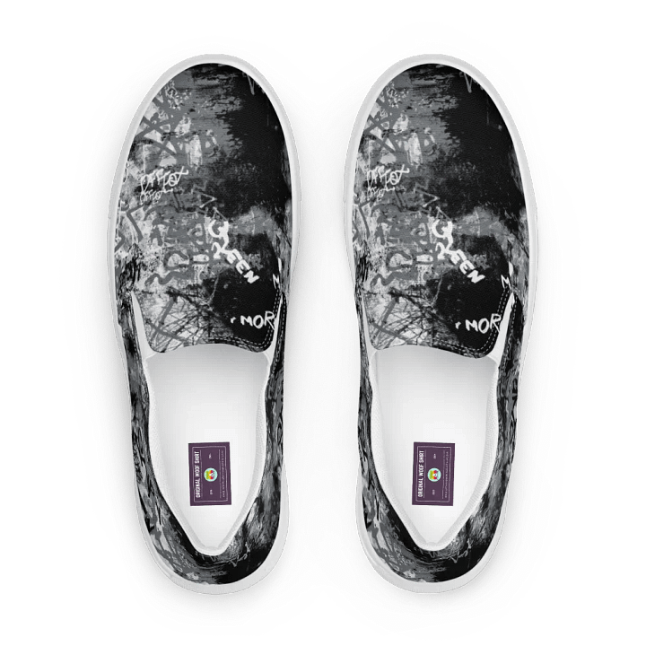 Black and White Graffiti | Women's Slip-On Canvas Shoes product image (1)