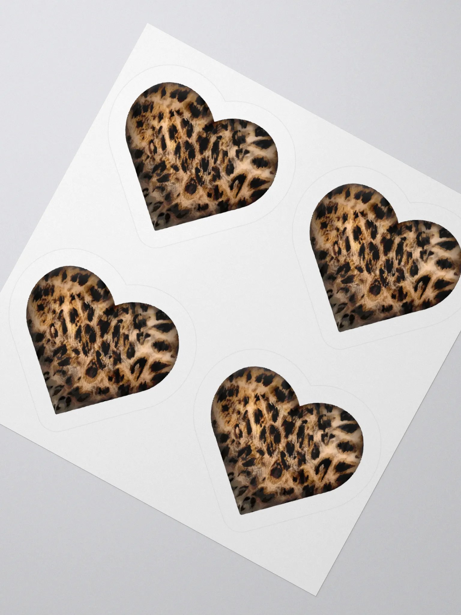 Leopard Skin brown Fur Hearts - Kiss Cut Sticker product image (2)