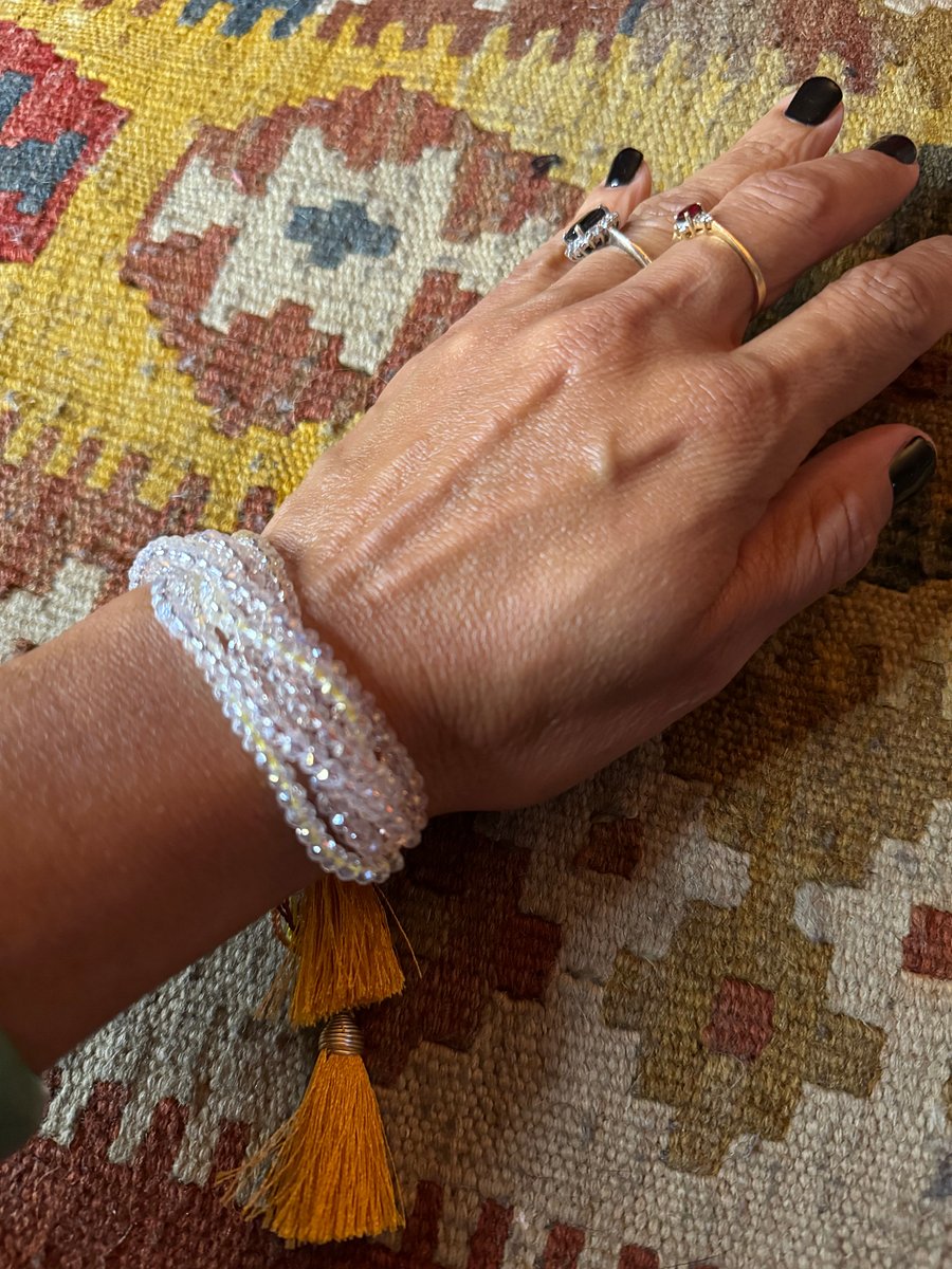 Clear Beaded Tassel Bracelet product image (3)