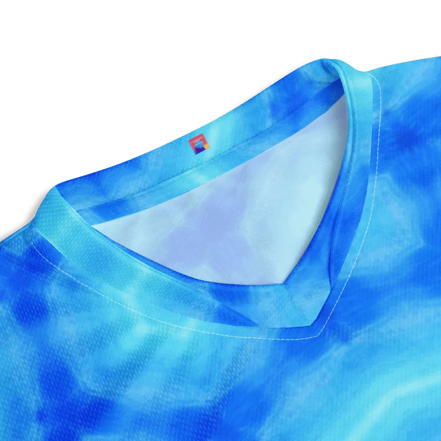 Abstract Circular Pattern in Blues Unisex V Neck Sports Jersey product image (6)
