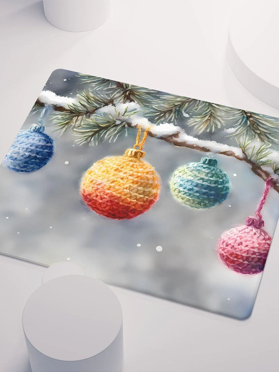 Crochet Yuletid Baubles, Gaming Mouse Pad, 2 Sizes product image (3)