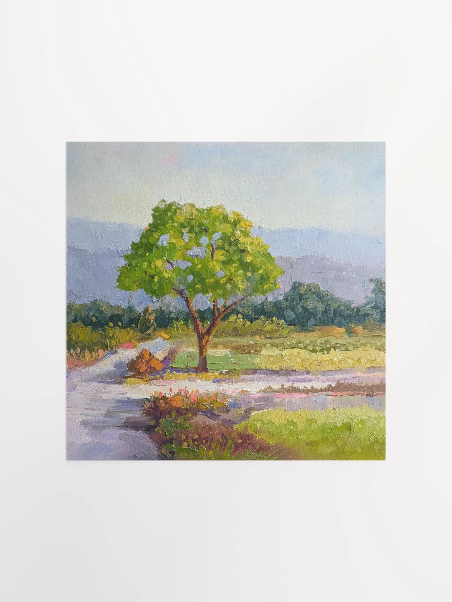A tree by a country lane-Oil Painting Paper Poster product image (1)