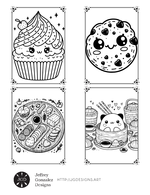 Sweet & Savory Treats: Coloring Book For All Ages - Printable E-Book PDF product image (2)