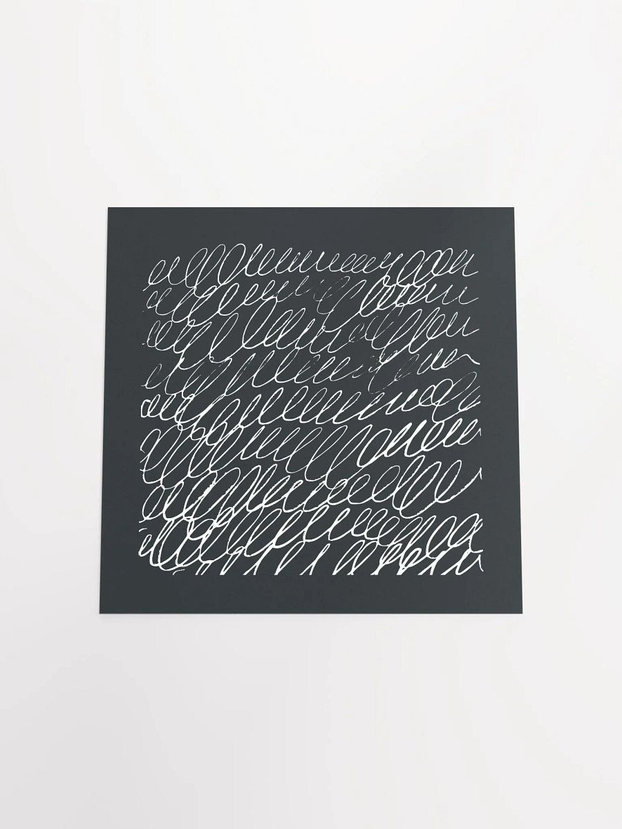 White Scribble on Black Abstract Art Print product image (17)