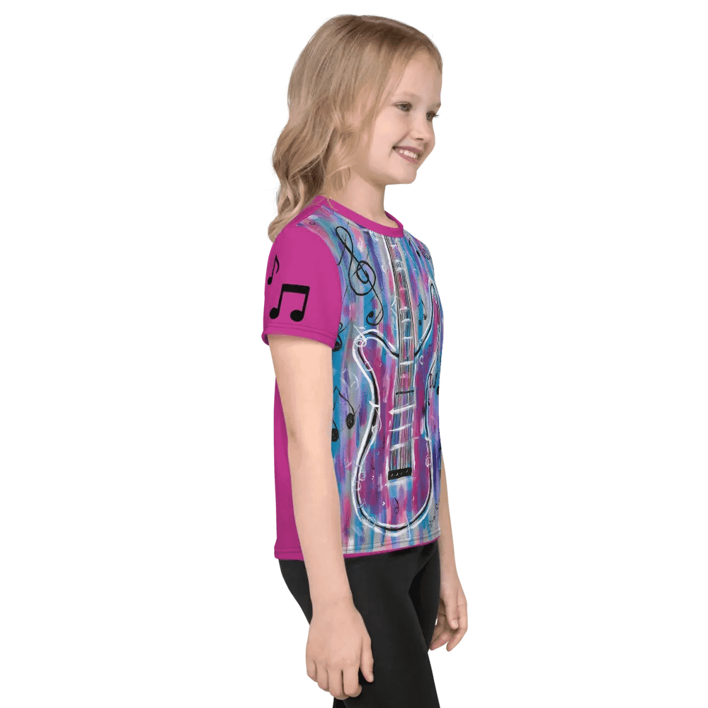 My Guitar (art by Dina R.) acrylic painting - Kids Crew Neck T-Shirt product image (4)