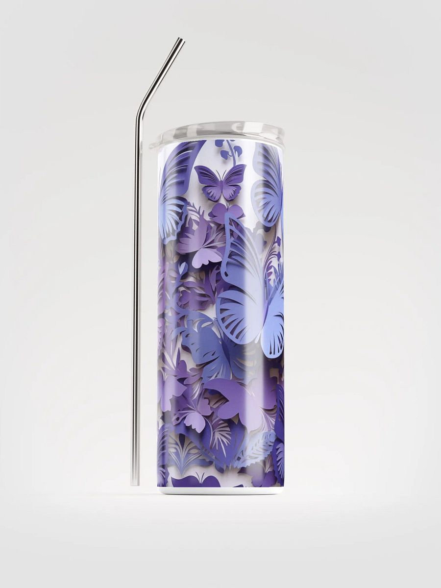 Pastel Purple Papercut Butterflies Insulated Tumbler product image (1)