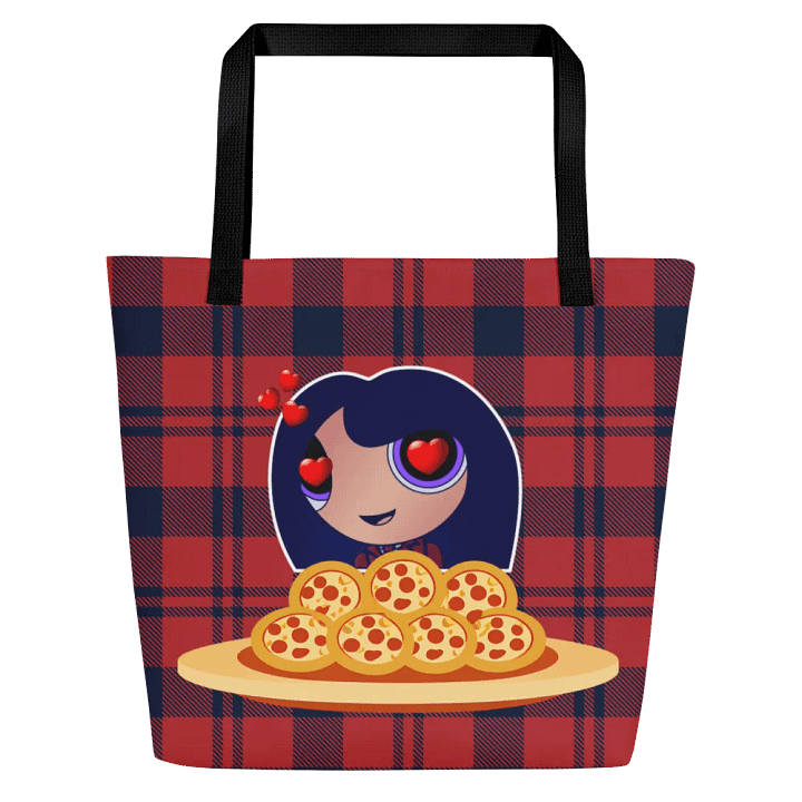 Pizza Love Tote Bag - Red Plaid product image (1)