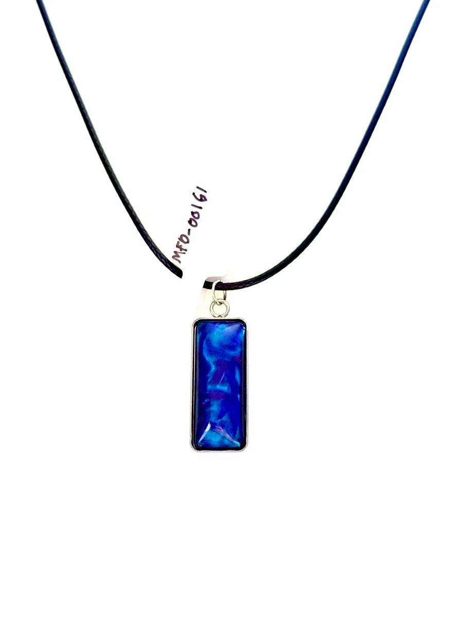 Electric Tide Pendant Necklace | Ultramarine Blue | Rectangle Cabochon | Monique Faella Designs™ | MFD-00161 product image (4)