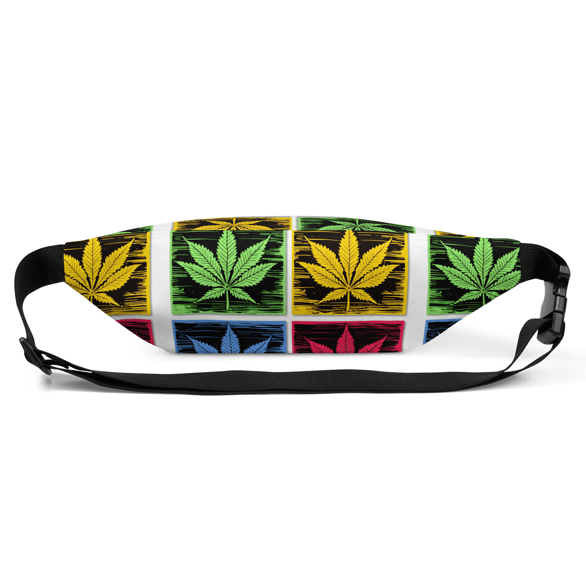 Colorful Leaf Grid All-Over Print Fanny Pack product image (4)