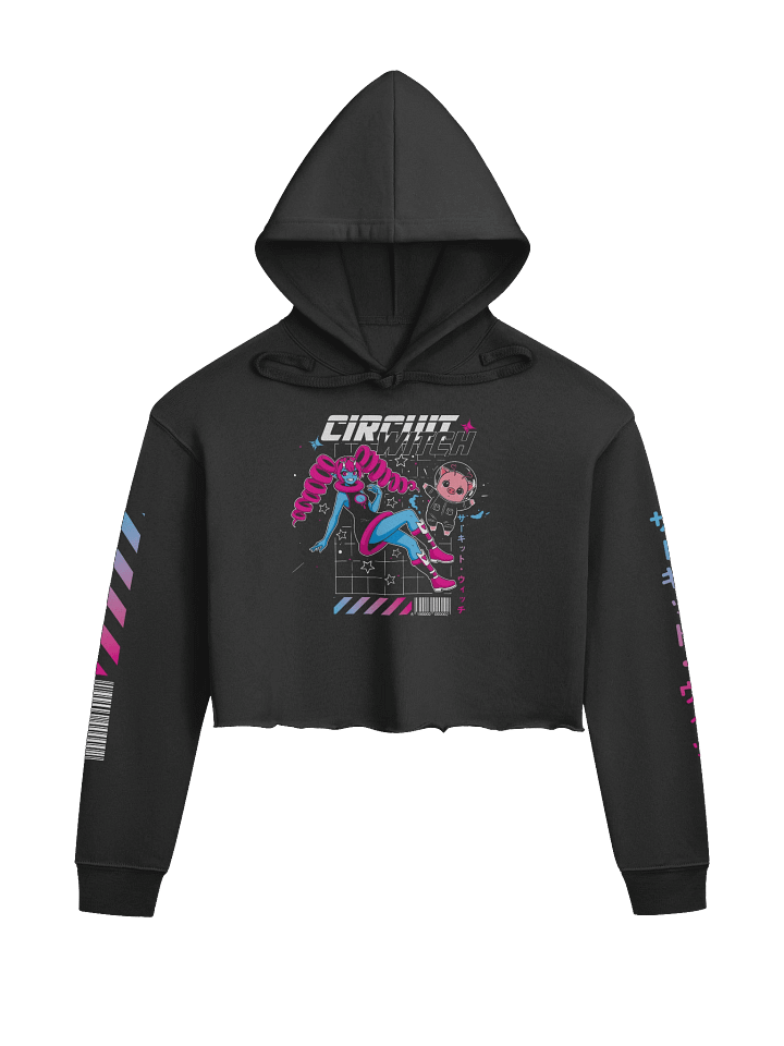 Circuit Witch & PuuPuu The Space Pig Cyberpunk Style - Crop-Top Hoodie (S-2XL) product image (1)